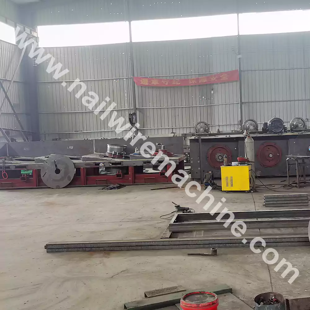 Straight line wire drawing machine for steel nails